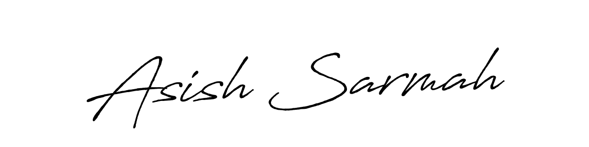 Asish Sarmah stylish signature style. Best Handwritten Sign (Antro_Vectra_Bolder) for my name. Handwritten Signature Collection Ideas for my name Asish Sarmah. Asish Sarmah signature style 7 images and pictures png