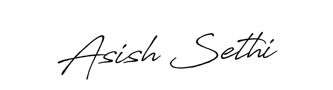 Design your own signature with our free online signature maker. With this signature software, you can create a handwritten (Antro_Vectra_Bolder) signature for name Asish Sethi. Asish Sethi signature style 7 images and pictures png