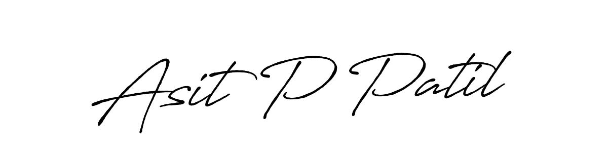 Design your own signature with our free online signature maker. With this signature software, you can create a handwritten (Antro_Vectra_Bolder) signature for name Asit P Patil. Asit P Patil signature style 7 images and pictures png