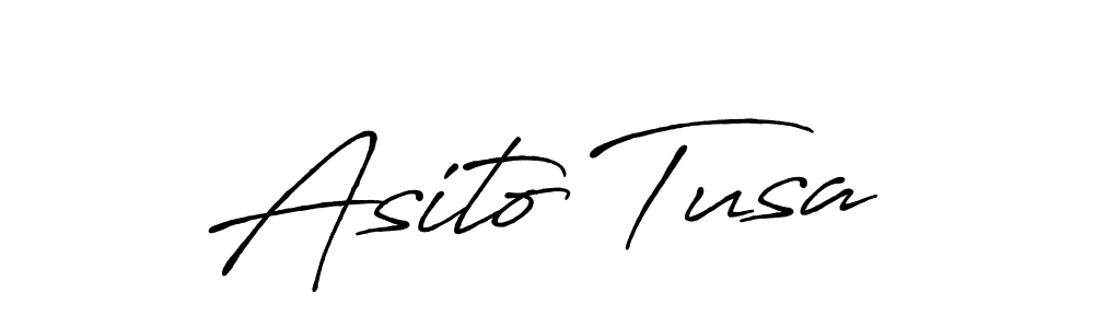 Make a beautiful signature design for name Asito Tusa. With this signature (Antro_Vectra_Bolder) style, you can create a handwritten signature for free. Asito Tusa signature style 7 images and pictures png