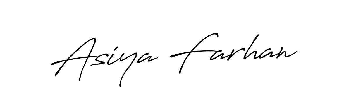 Asiya Farhan stylish signature style. Best Handwritten Sign (Antro_Vectra_Bolder) for my name. Handwritten Signature Collection Ideas for my name Asiya Farhan. Asiya Farhan signature style 7 images and pictures png