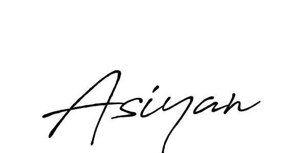 Use a signature maker to create a handwritten signature online. With this signature software, you can design (Antro_Vectra_Bolder) your own signature for name Asiyan. Asiyan signature style 7 images and pictures png