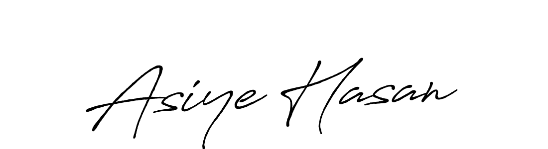 Create a beautiful signature design for name Asiye Hasan. With this signature (Antro_Vectra_Bolder) fonts, you can make a handwritten signature for free. Asiye Hasan signature style 7 images and pictures png