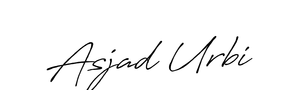 Create a beautiful signature design for name Asjad Urbi. With this signature (Antro_Vectra_Bolder) fonts, you can make a handwritten signature for free. Asjad Urbi signature style 7 images and pictures png