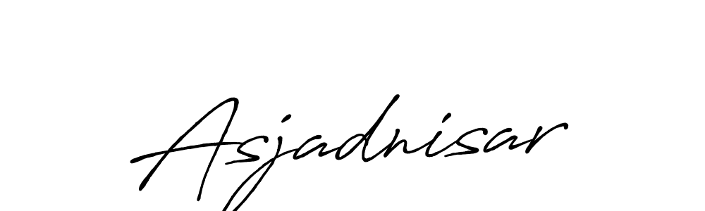 The best way (Antro_Vectra_Bolder) to make a short signature is to pick only two or three words in your name. The name Asjadnisar include a total of six letters. For converting this name. Asjadnisar signature style 7 images and pictures png