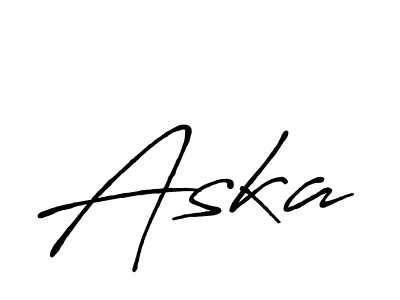 Aska stylish signature style. Best Handwritten Sign (Antro_Vectra_Bolder) for my name. Handwritten Signature Collection Ideas for my name Aska. Aska signature style 7 images and pictures png