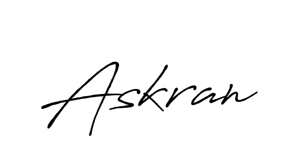 Use a signature maker to create a handwritten signature online. With this signature software, you can design (Antro_Vectra_Bolder) your own signature for name Askran. Askran signature style 7 images and pictures png