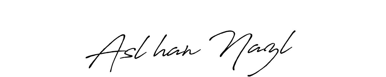 How to make Aslıhan Nazlı name signature. Use Antro_Vectra_Bolder style for creating short signs online. This is the latest handwritten sign. Aslıhan Nazlı signature style 7 images and pictures png