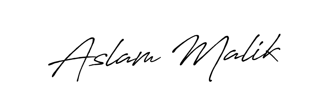 Design your own signature with our free online signature maker. With this signature software, you can create a handwritten (Antro_Vectra_Bolder) signature for name Aslam Malik. Aslam Malik signature style 7 images and pictures png