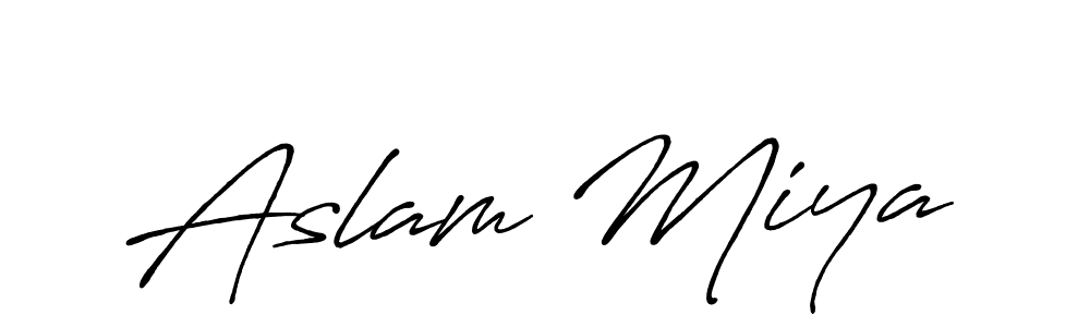 How to make Aslam Miya name signature. Use Antro_Vectra_Bolder style for creating short signs online. This is the latest handwritten sign. Aslam Miya signature style 7 images and pictures png