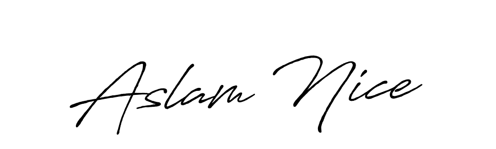 This is the best signature style for the Aslam Nice name. Also you like these signature font (Antro_Vectra_Bolder). Mix name signature. Aslam Nice signature style 7 images and pictures png