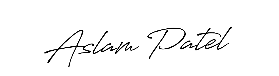 Also You can easily find your signature by using the search form. We will create Aslam Patel name handwritten signature images for you free of cost using Antro_Vectra_Bolder sign style. Aslam Patel signature style 7 images and pictures png