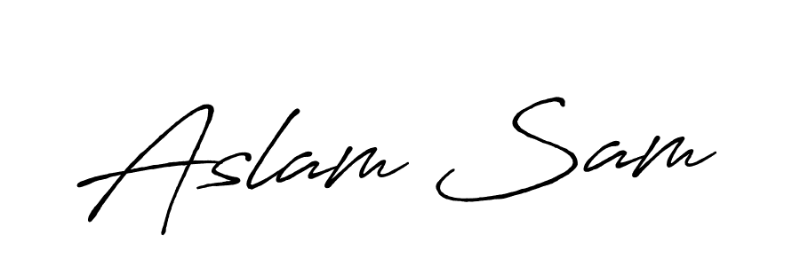 The best way (Antro_Vectra_Bolder) to make a short signature is to pick only two or three words in your name. The name Aslam Sam include a total of six letters. For converting this name. Aslam Sam signature style 7 images and pictures png