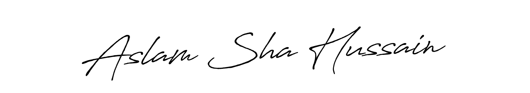 How to make Aslam Sha Hussain name signature. Use Antro_Vectra_Bolder style for creating short signs online. This is the latest handwritten sign. Aslam Sha Hussain signature style 7 images and pictures png