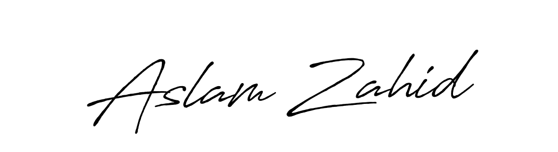 Create a beautiful signature design for name Aslam Zahid. With this signature (Antro_Vectra_Bolder) fonts, you can make a handwritten signature for free. Aslam Zahid signature style 7 images and pictures png