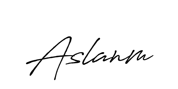 Aslanm stylish signature style. Best Handwritten Sign (Antro_Vectra_Bolder) for my name. Handwritten Signature Collection Ideas for my name Aslanm. Aslanm signature style 7 images and pictures png