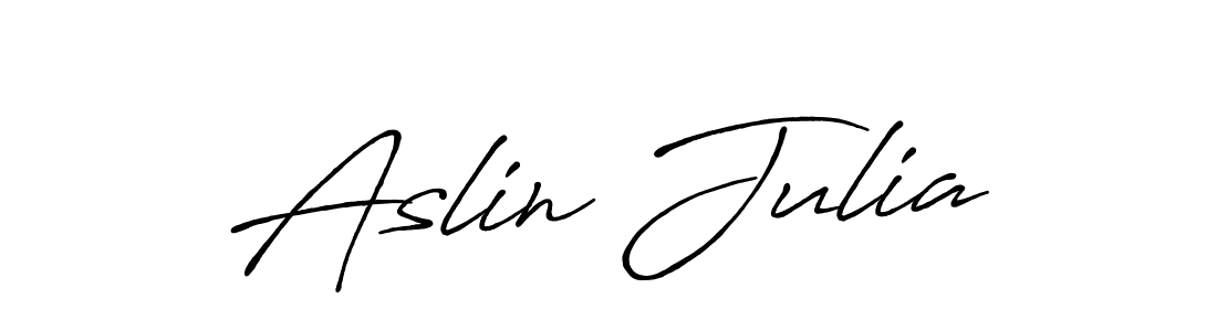The best way (Antro_Vectra_Bolder) to make a short signature is to pick only two or three words in your name. The name Aslin Julia include a total of six letters. For converting this name. Aslin Julia signature style 7 images and pictures png