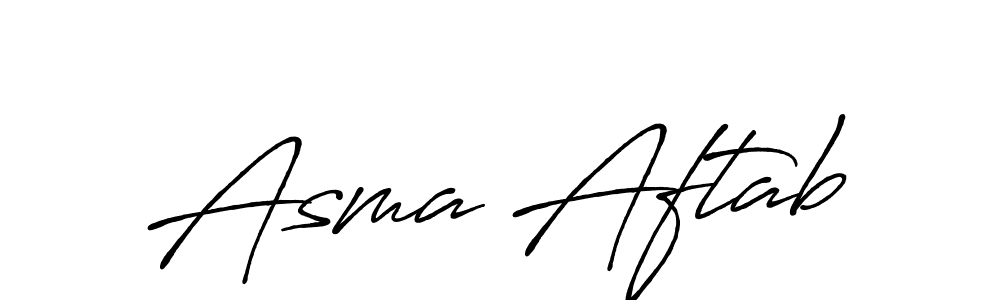 Design your own signature with our free online signature maker. With this signature software, you can create a handwritten (Antro_Vectra_Bolder) signature for name Asma Aftab. Asma Aftab signature style 7 images and pictures png