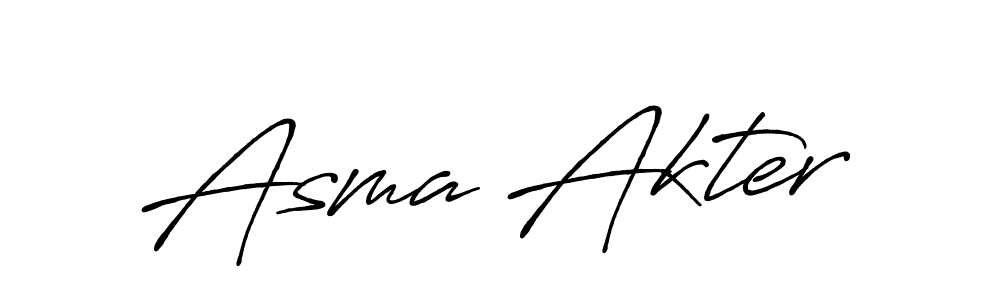 Create a beautiful signature design for name Asma Akter. With this signature (Antro_Vectra_Bolder) fonts, you can make a handwritten signature for free. Asma Akter signature style 7 images and pictures png