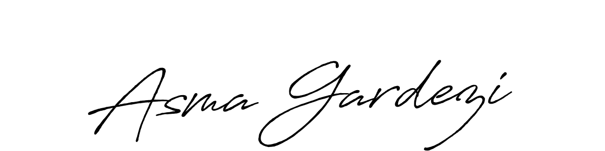Make a beautiful signature design for name Asma Gardezi. With this signature (Antro_Vectra_Bolder) style, you can create a handwritten signature for free. Asma Gardezi signature style 7 images and pictures png