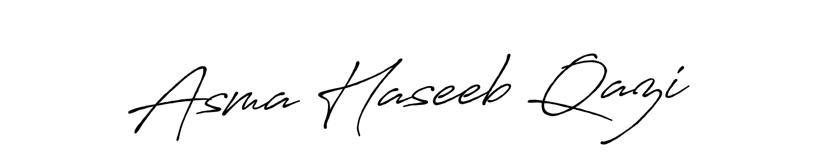 Create a beautiful signature design for name Asma Haseeb Qazi. With this signature (Antro_Vectra_Bolder) fonts, you can make a handwritten signature for free. Asma Haseeb Qazi signature style 7 images and pictures png