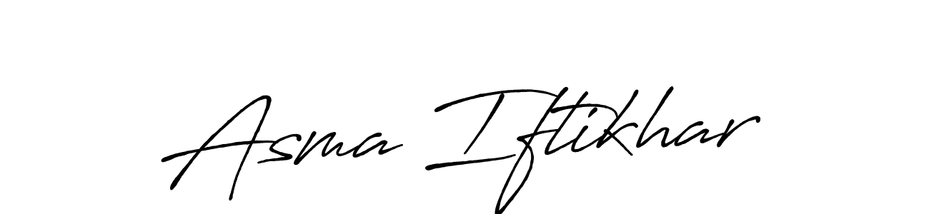 Make a beautiful signature design for name Asma Iftikhar. With this signature (Antro_Vectra_Bolder) style, you can create a handwritten signature for free. Asma Iftikhar signature style 7 images and pictures png