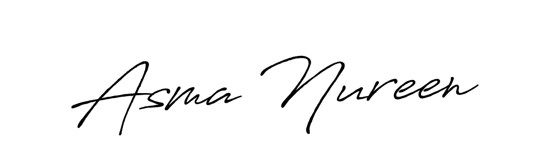 Create a beautiful signature design for name Asma Nureen. With this signature (Antro_Vectra_Bolder) fonts, you can make a handwritten signature for free. Asma Nureen signature style 7 images and pictures png