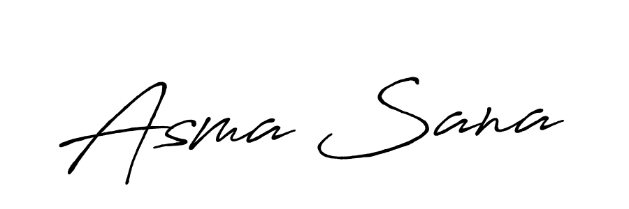 Make a beautiful signature design for name Asma Sana. With this signature (Antro_Vectra_Bolder) style, you can create a handwritten signature for free. Asma Sana signature style 7 images and pictures png