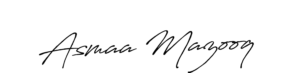 You should practise on your own different ways (Antro_Vectra_Bolder) to write your name (Asmaa Mazooq) in signature. don't let someone else do it for you. Asmaa Mazooq signature style 7 images and pictures png