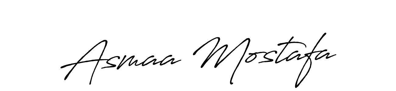 Make a beautiful signature design for name Asmaa Mostafa. With this signature (Antro_Vectra_Bolder) style, you can create a handwritten signature for free. Asmaa Mostafa signature style 7 images and pictures png