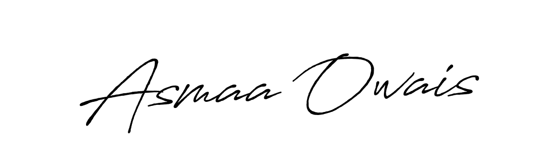 How to make Asmaa Owais name signature. Use Antro_Vectra_Bolder style for creating short signs online. This is the latest handwritten sign. Asmaa Owais signature style 7 images and pictures png