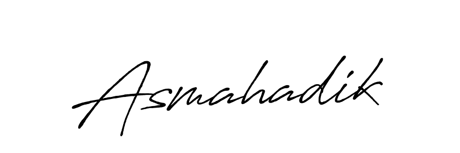 Use a signature maker to create a handwritten signature online. With this signature software, you can design (Antro_Vectra_Bolder) your own signature for name Asmahadik. Asmahadik signature style 7 images and pictures png