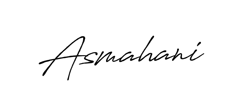 The best way (Antro_Vectra_Bolder) to make a short signature is to pick only two or three words in your name. The name Asmahani include a total of six letters. For converting this name. Asmahani signature style 7 images and pictures png