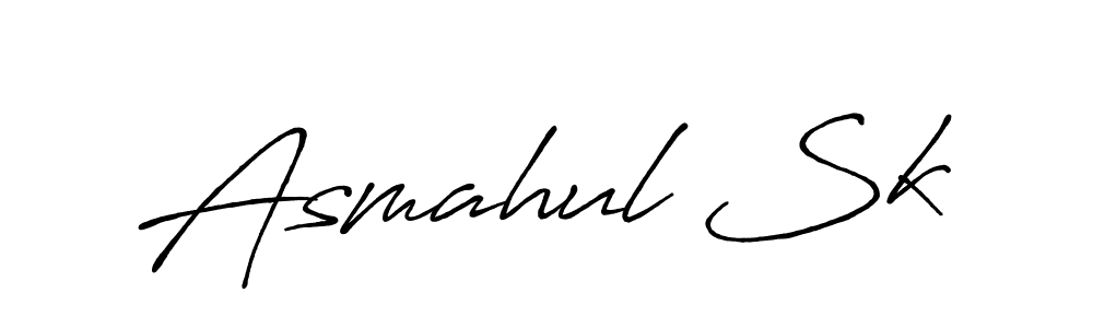 The best way (Antro_Vectra_Bolder) to make a short signature is to pick only two or three words in your name. The name Asmahul Sk include a total of six letters. For converting this name. Asmahul Sk signature style 7 images and pictures png