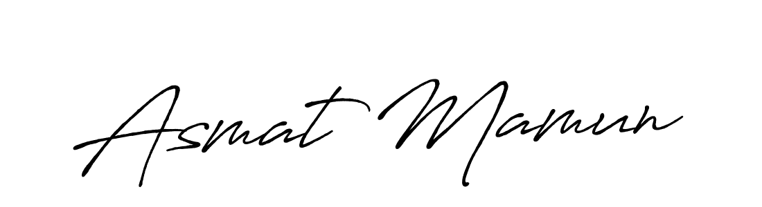 Make a beautiful signature design for name Asmat Mamun. With this signature (Antro_Vectra_Bolder) style, you can create a handwritten signature for free. Asmat Mamun signature style 7 images and pictures png