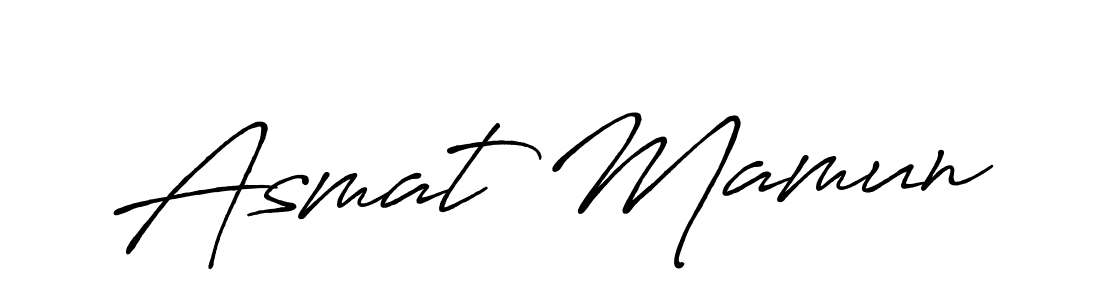 Make a beautiful signature design for name Asmat Mamun. With this signature (Antro_Vectra_Bolder) style, you can create a handwritten signature for free. Asmat Mamun signature style 7 images and pictures png