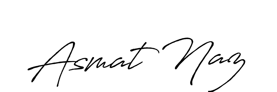 if you are searching for the best signature style for your name Asmat Naz. so please give up your signature search. here we have designed multiple signature styles  using Antro_Vectra_Bolder. Asmat Naz signature style 7 images and pictures png