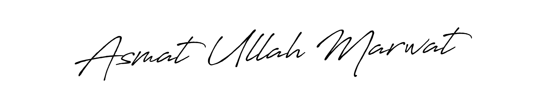 How to make Asmat Ullah Marwat name signature. Use Antro_Vectra_Bolder style for creating short signs online. This is the latest handwritten sign. Asmat Ullah Marwat signature style 7 images and pictures png