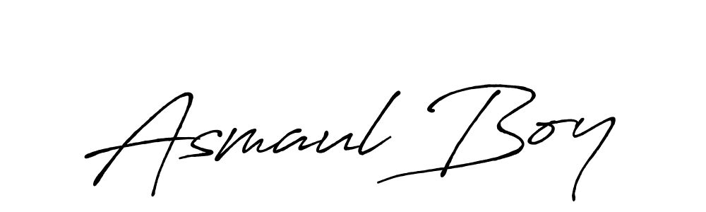 Make a beautiful signature design for name Asmaul Boy. With this signature (Antro_Vectra_Bolder) style, you can create a handwritten signature for free. Asmaul Boy signature style 7 images and pictures png
