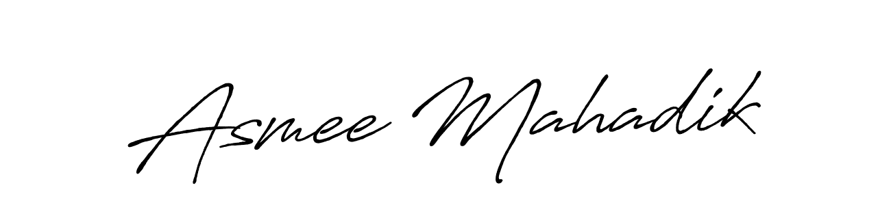 Antro_Vectra_Bolder is a professional signature style that is perfect for those who want to add a touch of class to their signature. It is also a great choice for those who want to make their signature more unique. Get Asmee Mahadik name to fancy signature for free. Asmee Mahadik signature style 7 images and pictures png