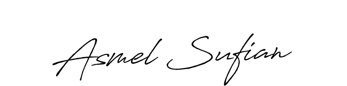 Create a beautiful signature design for name Asmel Sufian. With this signature (Antro_Vectra_Bolder) fonts, you can make a handwritten signature for free. Asmel Sufian signature style 7 images and pictures png