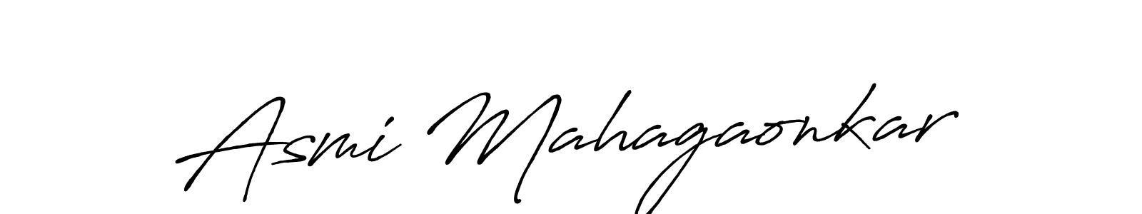 How to make Asmi Mahagaonkar signature? Antro_Vectra_Bolder is a professional autograph style. Create handwritten signature for Asmi Mahagaonkar name. Asmi Mahagaonkar signature style 7 images and pictures png