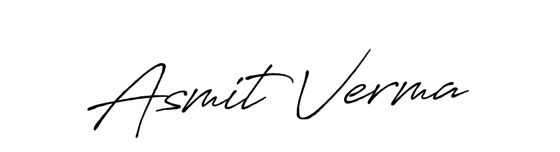 Create a beautiful signature design for name Asmit Verma. With this signature (Antro_Vectra_Bolder) fonts, you can make a handwritten signature for free. Asmit Verma signature style 7 images and pictures png