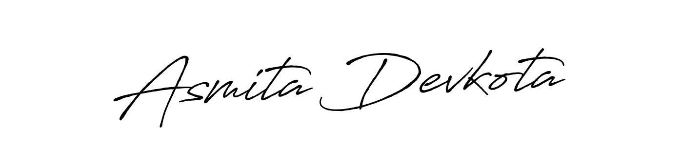 Design your own signature with our free online signature maker. With this signature software, you can create a handwritten (Antro_Vectra_Bolder) signature for name Asmita Devkota. Asmita Devkota signature style 7 images and pictures png