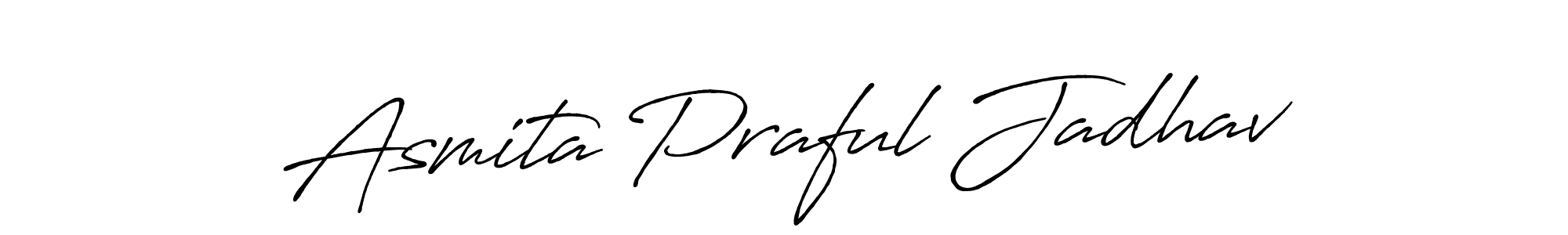 Create a beautiful signature design for name Asmita Praful Jadhav. With this signature (Antro_Vectra_Bolder) fonts, you can make a handwritten signature for free. Asmita Praful Jadhav signature style 7 images and pictures png