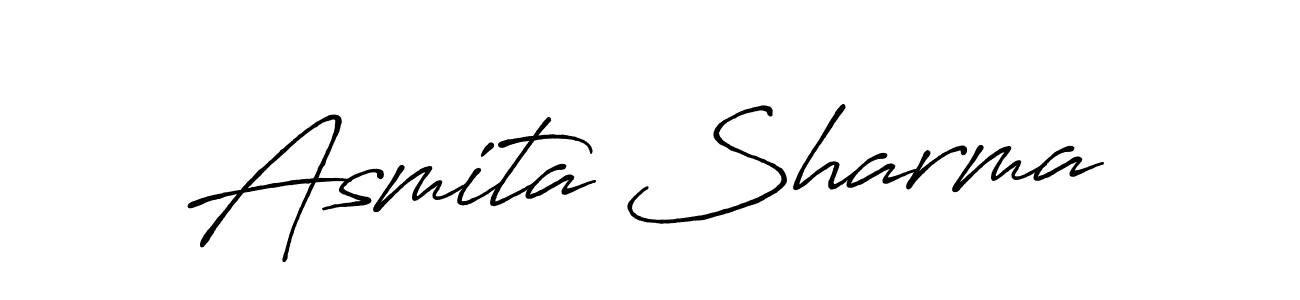 Make a beautiful signature design for name Asmita Sharma. With this signature (Antro_Vectra_Bolder) style, you can create a handwritten signature for free. Asmita Sharma signature style 7 images and pictures png