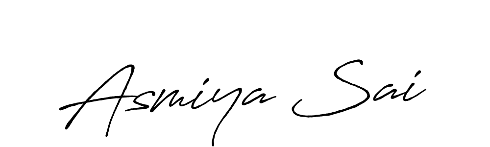 How to make Asmiya Sai name signature. Use Antro_Vectra_Bolder style for creating short signs online. This is the latest handwritten sign. Asmiya Sai signature style 7 images and pictures png