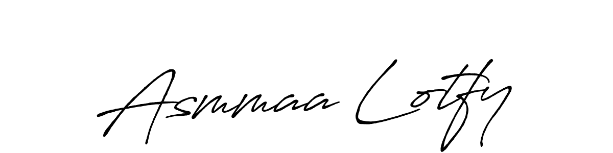 Make a beautiful signature design for name Asmmaa Lotfy. With this signature (Antro_Vectra_Bolder) style, you can create a handwritten signature for free. Asmmaa Lotfy signature style 7 images and pictures png