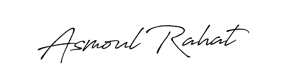 Antro_Vectra_Bolder is a professional signature style that is perfect for those who want to add a touch of class to their signature. It is also a great choice for those who want to make their signature more unique. Get Asmoul Rahat name to fancy signature for free. Asmoul Rahat signature style 7 images and pictures png