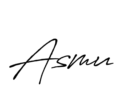 Asmu stylish signature style. Best Handwritten Sign (Antro_Vectra_Bolder) for my name. Handwritten Signature Collection Ideas for my name Asmu. Asmu signature style 7 images and pictures png